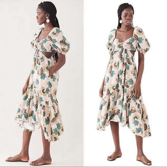 Autumn Adeigbo Womens Midege Dress - Pink Floral Size 14 - Picture 1 of 12